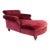 20th Italian Maroon Velvet Chaise Longue With Arms For Sale