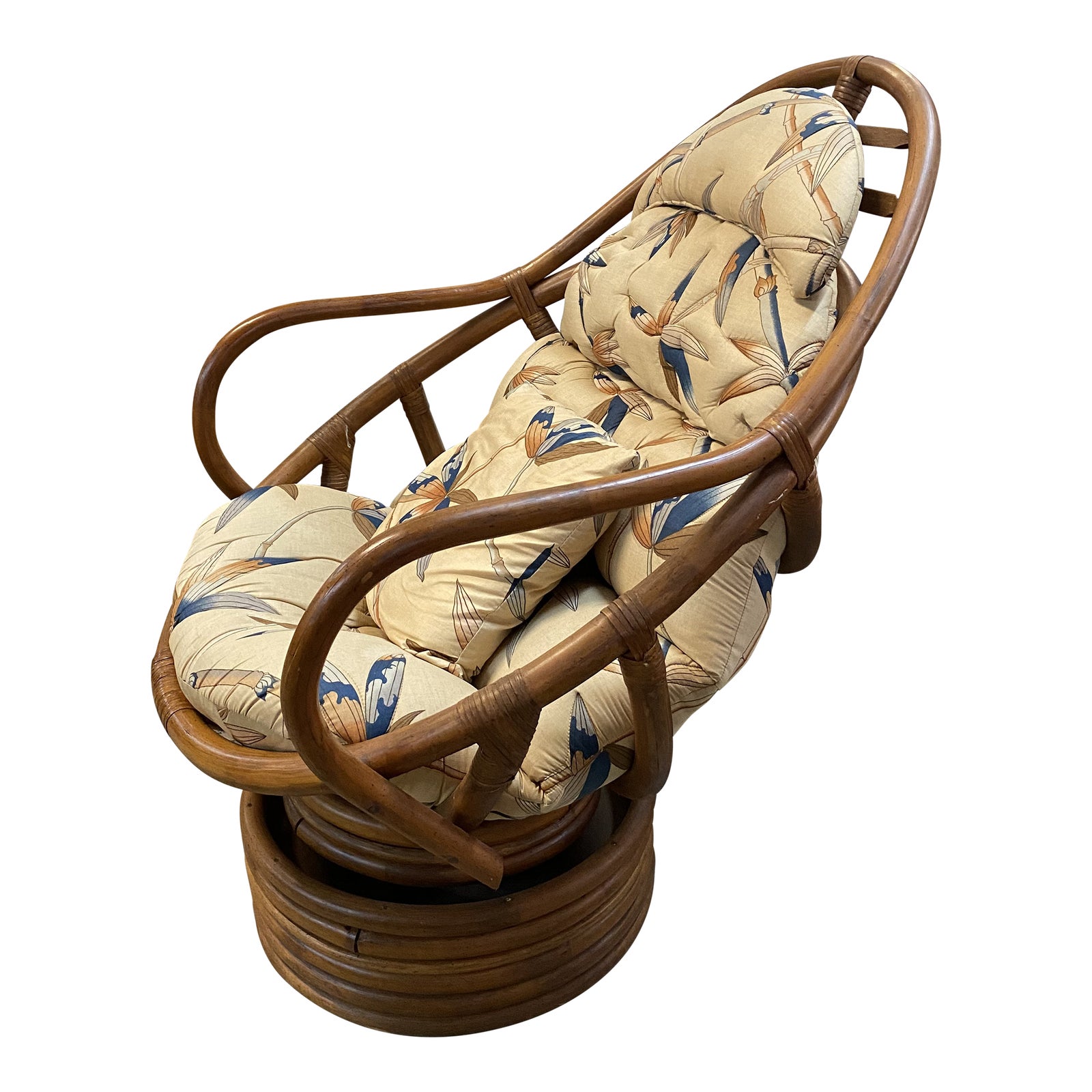 Vintage Lane Venture Rattan Swivel Chair Chairish