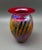 Stephen Fellerman Signed Vintage 1980 Iridescent Blown Art Glass Vase For Sale - Image 4 of 7