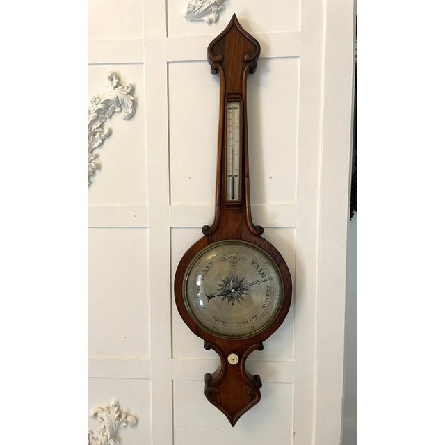 Wood Large Rosewood Banjo Barometer, 1860s For Sale - Image 7 of 7