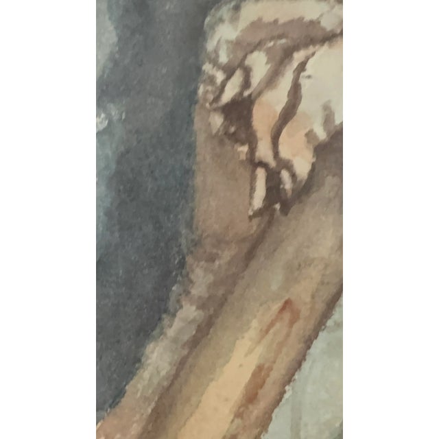 Vintage Watercolor Portrait of Old Man With Beard Original & Signed Gilded Wood Frame For Sale - Image 11 of 15