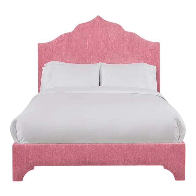 Clementine California King Bedframe, Rose Linen For Sale