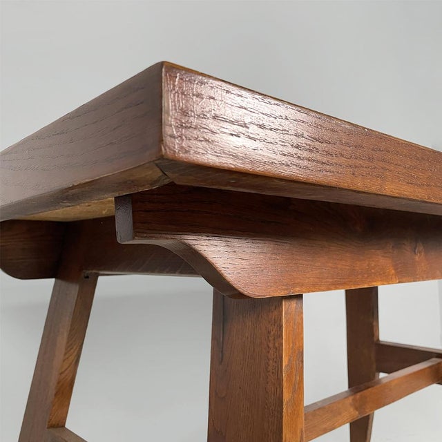 Brown Mid-Century Modern French Oak Dining Table from René Gabriel, 1950s For Sale - Image 8 of 13