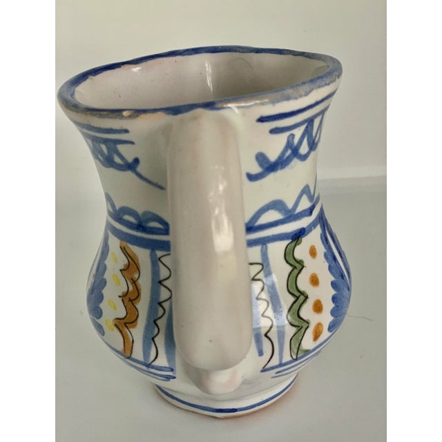 Vintage Spanish Handmade, Hand Painted Petite Pottery Pitcher, by Internationally Known Spanish Potter, Lario For Sale - Image 4 of 12