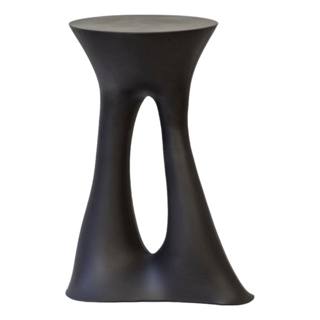 Kreten Side Table, Painted Black, Tall, by Souda, Modern, Organic, Concrete End Table For Sale