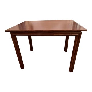 1980s McGuire Signed Small Dining Table, Solid Wood For Sale