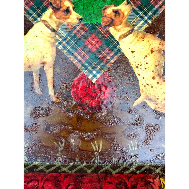 Decoupage Jack Russell Terrier Dog Tray by Holly Lueders for Henri Bendel 1997 For Sale - Image 9 of 16