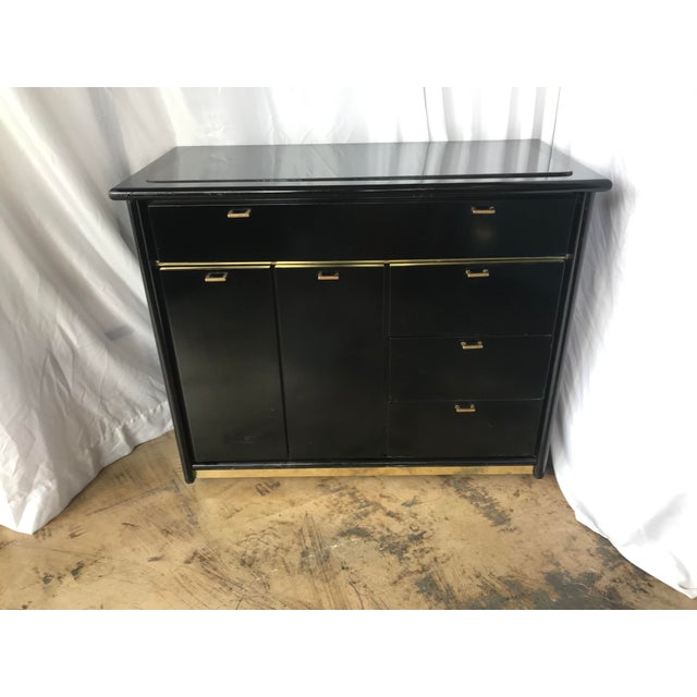 Bassett Furniture Black Rolling Bar Chairish