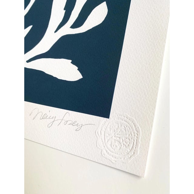 Navy Blue "Sunprints" Botanical Abstractions Fine Art Giclees - Set of 6 For Sale - Image 8 of 9