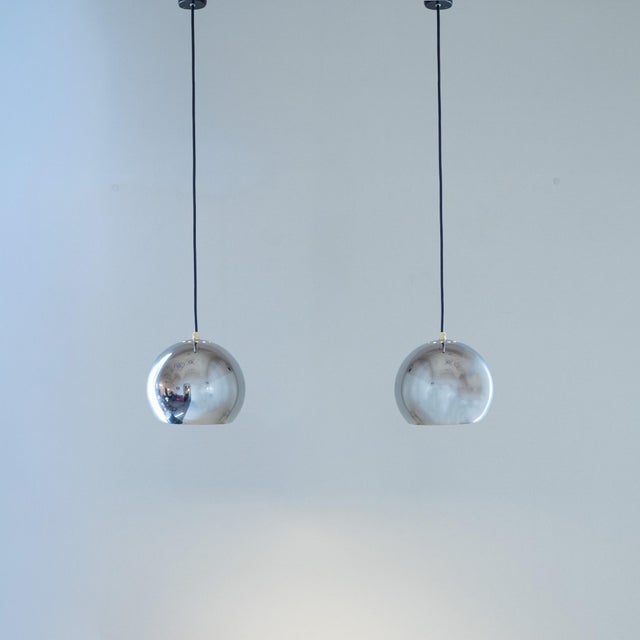 Pair of "Eyeball" Pendant Lights – Goffredo Reggiani, Italy 1970s Exquisite and elegant pair of "Eyeball" pendants...