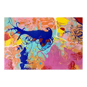 Mirtha Moreno Acrylic Painting Titled: Eye Floaters Cobalt