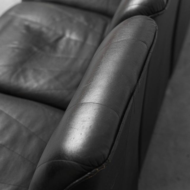 Modular Four-Seater Sofa in Black Eco-Leather, 1970s, Set of 4 For Sale - Image 13 of 15