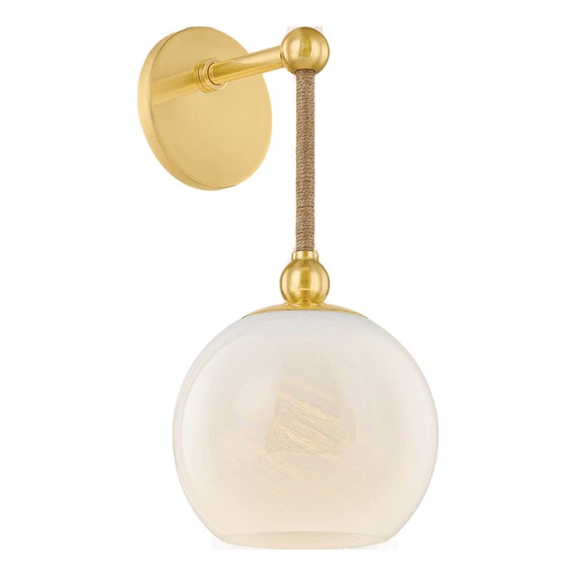 Mitzi Abbie 7.25 in. 1 Light Wall Sconce in Aged Brass Finish For Sale