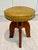 Arts and Crafts Mustard Yellow Nailhead Swivel Solid Wood Stool For Sale - Image 10 of 12