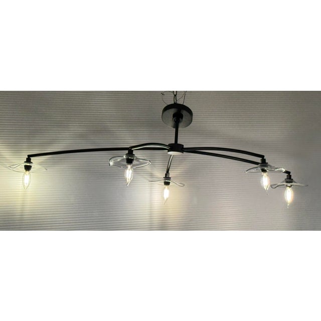 Restoration Hardware Lily Smoke Glass Chandelier For Sale In San Francisco - Image 6 of 12