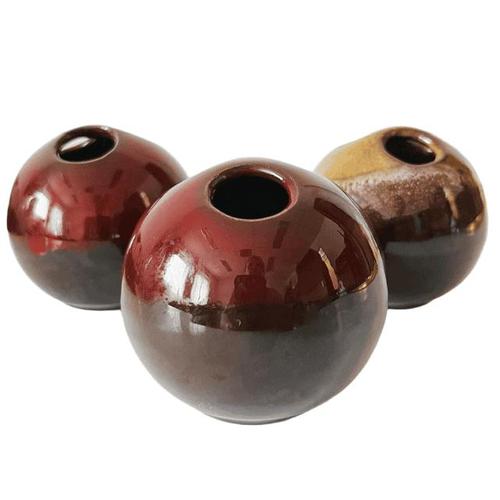 Vintage Space Age Ceramic Spherical Ornament Sculpture by Marisa, 1970s, Set of 3 For Sale - Image 3 of 9