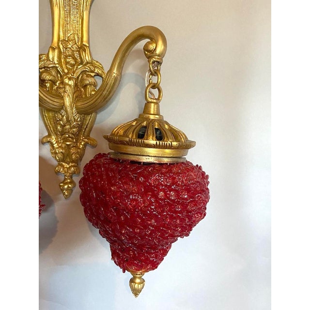 1980s French Louis XVI Gold Bronze Wall Lamps/ Sconces - Pair of 2 PCS For Sale - Image 10 of 18