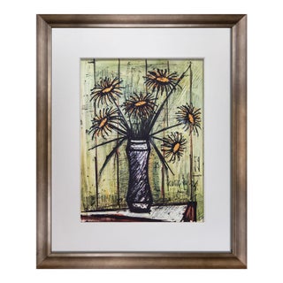 Rare Bernard Buffet Limited Edition Lithograph, Signed in Matrix, No. 295, 1961, Custom Framed For Sale