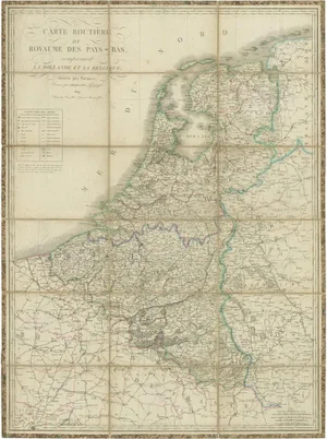 Antique Map of the Netherlands and Belgium by Hérisson, 1829