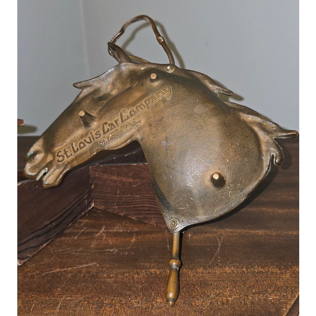 Vintage St. Louis Car Company Brass Horse‑Head Ashtray – Railway Industrial Decor For Sale - Image 11 of 12