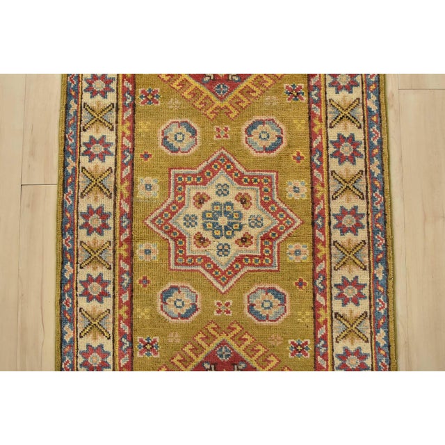 2020s Kazak Runner 2’1” X 5’10” Green Wool Tribal Hand-Knotted Oriental Rug For Sale - Image 5 of 12