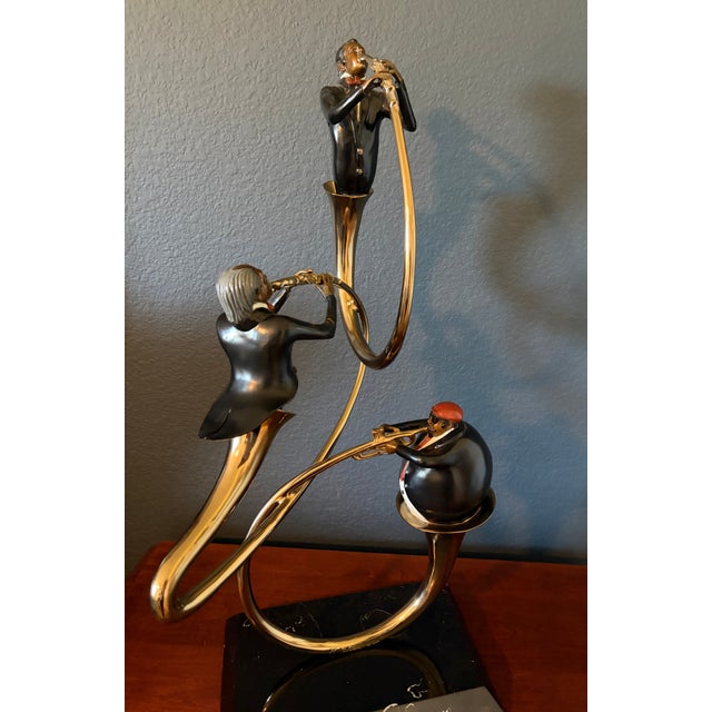 Bronze 1980s Bronze Sculpture by Paul Wegner Entitled "Swingin Blowing Playin" For Sale - Image 8 of 16