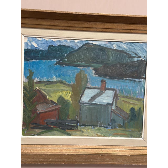 Mid-Century Modern Harald Öman, Dockstafjärden, 1950s, Oil on Panel, Framed For Sale - Image 3 of 18