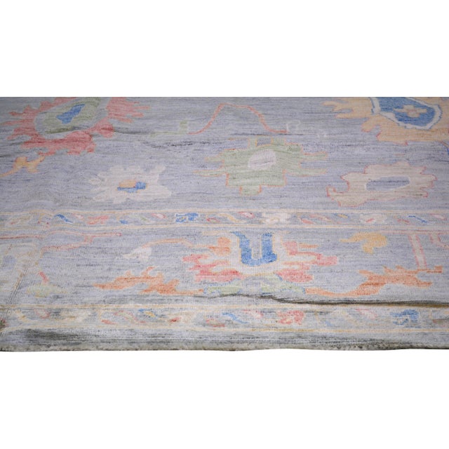 Contemporary Oushak Hand Knotted Wool Rug,11'7"X14'6" For Sale - Image 4 of 6