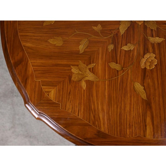 Brown Louis XV Style Marquetry Coffee Table For Sale - Image 8 of 18