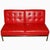 Knoll Tufted Leather Slipper Sofa With Label in Lipstick Red For Sale - Image 9 of 9