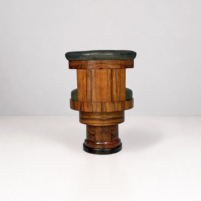 Art Deco Italian Wooden and Green Faux Leather Chairs, 1930s, Set of 3 For Sale - Image 15 of 18