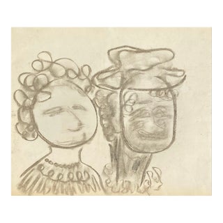 1960s Larry Connatser Outsider Art Portrait For Sale
