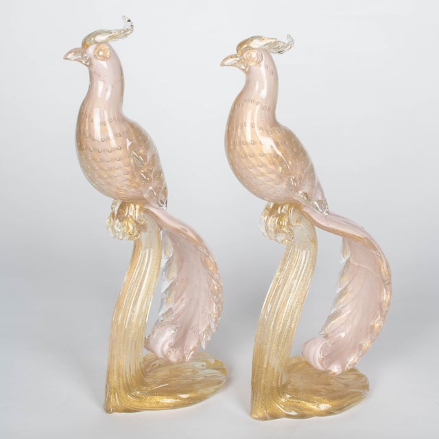 Pair of Murano Glass Barbini Birds of Paradise For Sale - Image 11 of 13