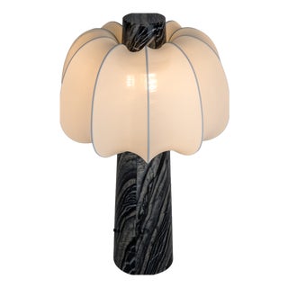 Grenadilla Black Marble and Fabric Table Lamp by ZAVADKSI, 2020 For Sale