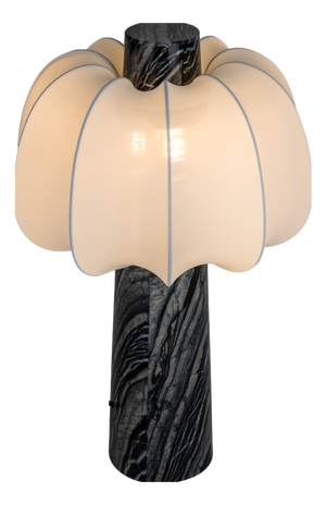 Grenadilla Black Marble and Fabric Table Lamp by ZAVADKSI, 2020