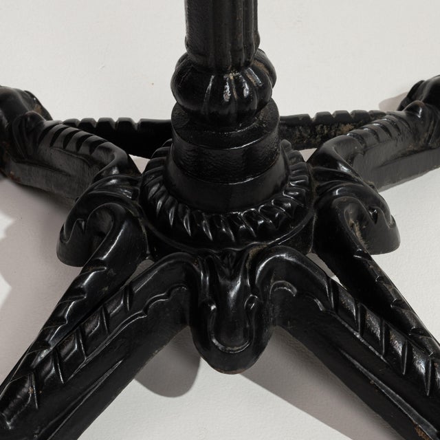 Cast Iron Bistro Table with Oak Top, Antique, France, 20th Century For Sale - Image 9 of 13
