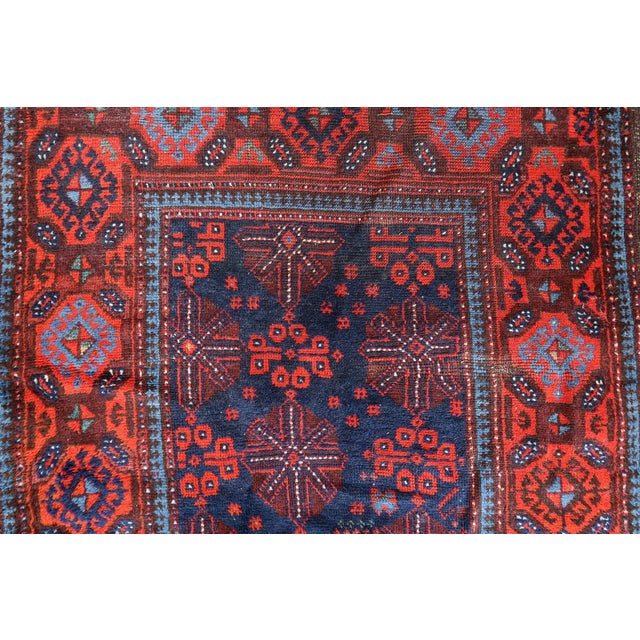 1880s, Handmade Antique Afghan Baluch Rug 3.1' X 7.1' For Sale - Image 10 of 13