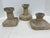 A group of three very well crafted Cast Stone Candle Lamps in a fine Primitive style. The Lamps sit solidly with good...