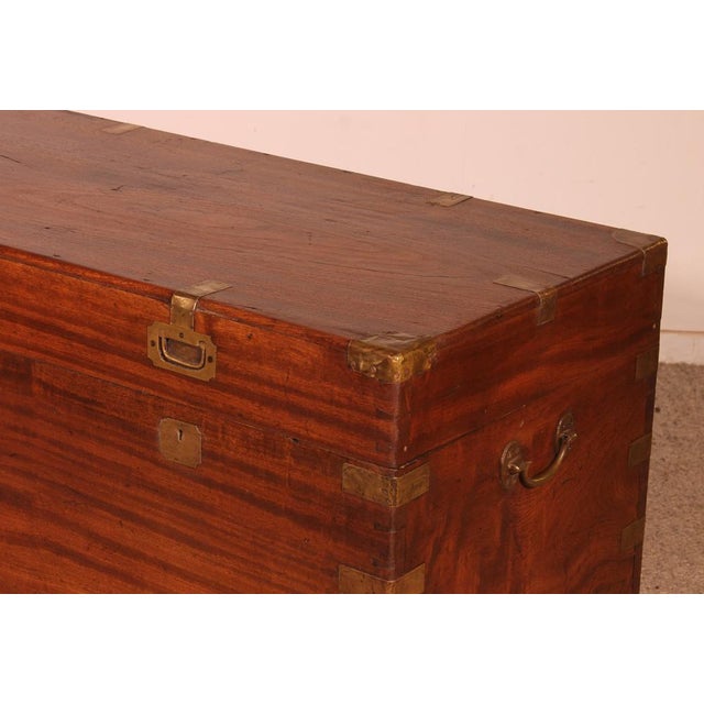 19th Century Camphor Wood Marine Chest with Double Locks For Sale - Image 12 of 15