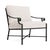 Brown Jordan Venetian Lounge Chair in Black Jade with Dusty Pink Stripe Cushions For Sale