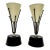 1950s Pair of Vintage Mid-Century Modern Atomic Torchiere Table Lamps – Black & Brass – Cream Cone Shades For Sale