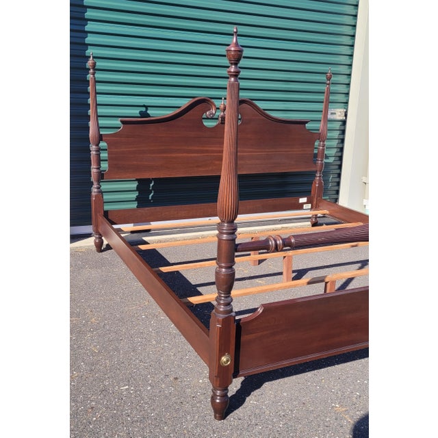 Late 20th Century Ethan Allen Georgian Style Four Post King Bed For Sale - Image 9 of 14
