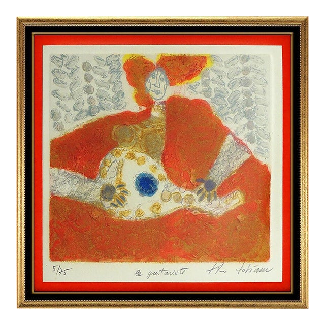 Mid 20th Century Le Guitariste, Theo Tobiasse For Sale