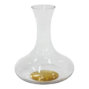 Bevis 9.75" Tall Wine Glass Decanter with Gold Base