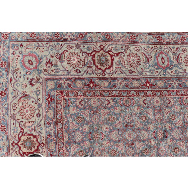 Textile Antique Persian Tabriz Rug All-Over Floral Design 10'10 X 13'0 For Sale - Image 7 of 13