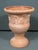Vintage ceramic pedestal urn planter dating to approximately the 1970s–1980s and retaining its original Made in Taiwan...