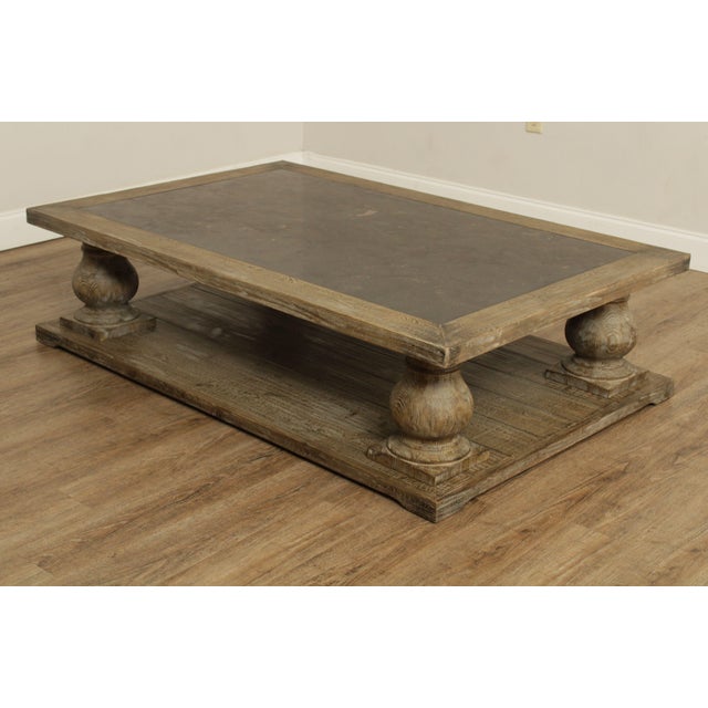 Arhaus Rustic Pine & Bluestone Top Hudson Coffee Table Chairish