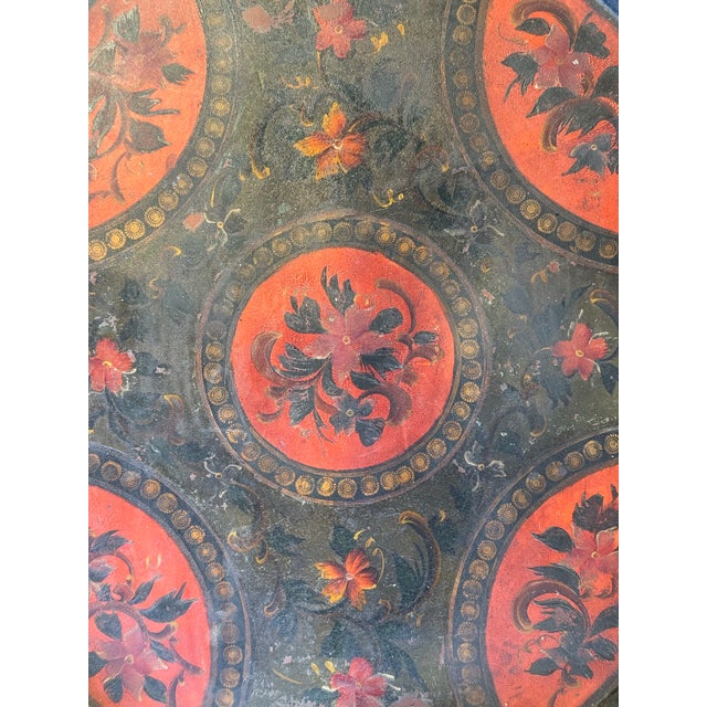 Antique Octagonal Lacquered Toleware Tray For Sale - Image 4 of 4