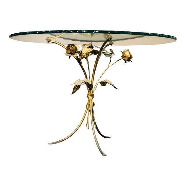 1950s Hollywood Regency Hans Kögl Gilded Floral Bouquet Table Chairish