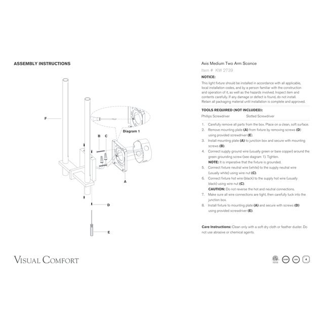 Modern Kelly Wearstler for Visual Comfort Signature Axis Medium Two Arm Sconce in Polished Nickel For Sale - Image 3 of 3